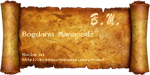 Bogdanu Manassé névjegykártya